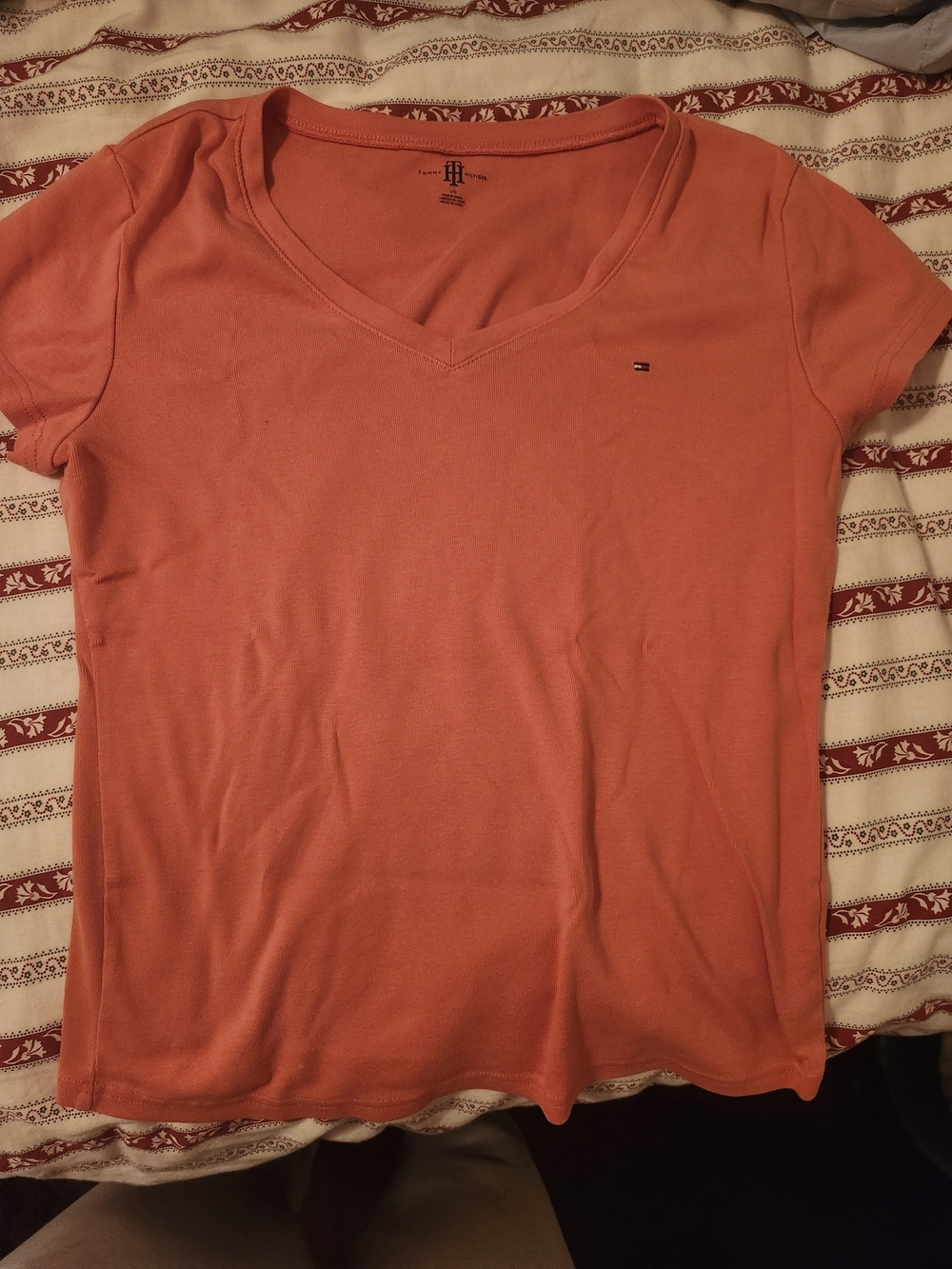 Tommy Hilfiger Coral V‑Neck Short Sleeve Tee